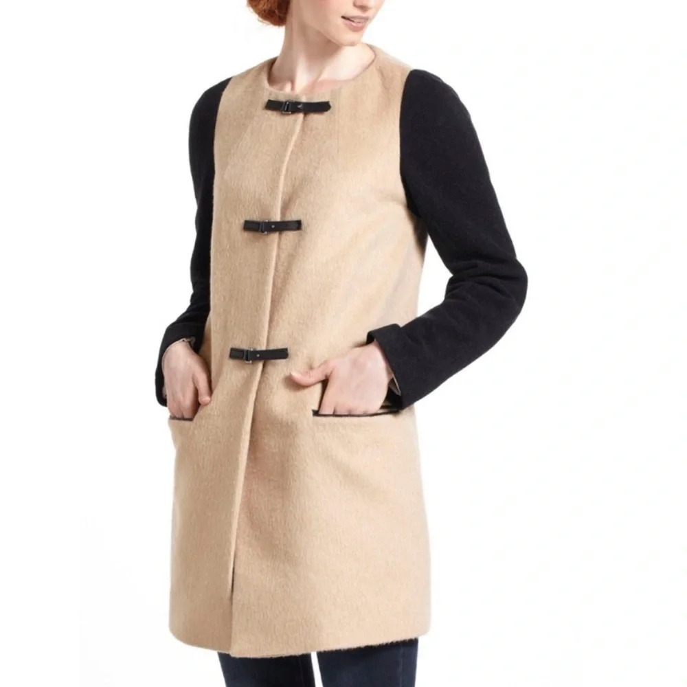 Anthropologie Leifsdottir Reeta Colorblocked Coat Wool Cashmere Blend